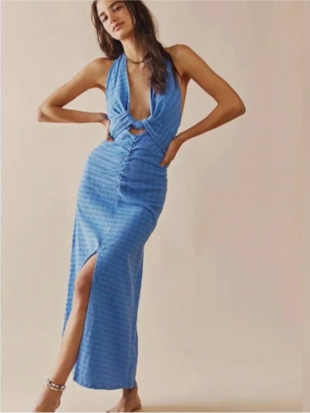 Free People Nya Maxi Dress in Blue